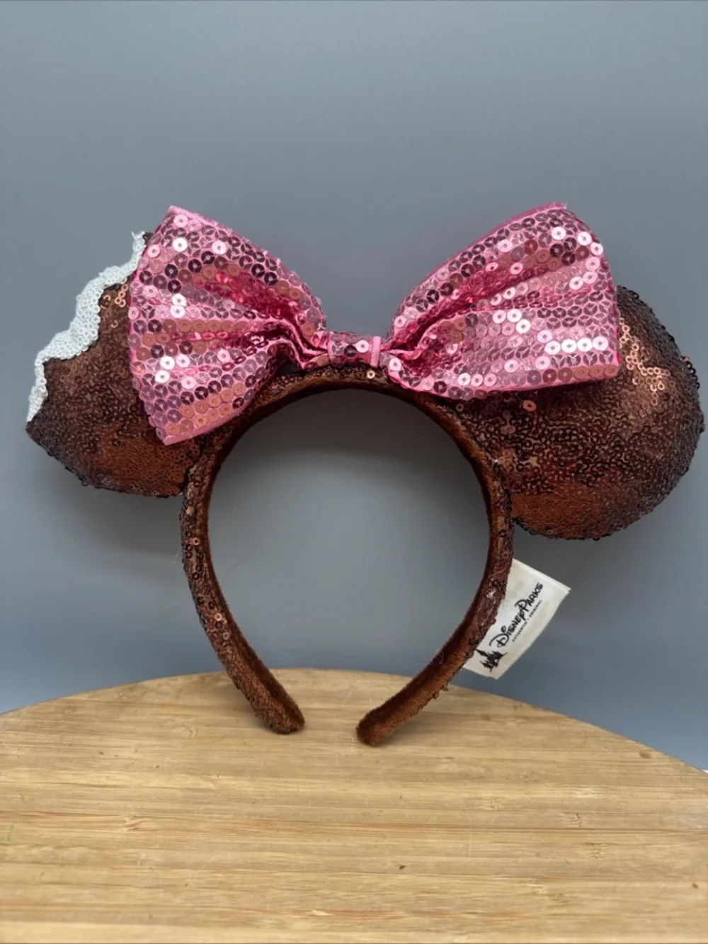 Official Disney Park Ears - Minnie Mouse - Ice Cream Bar  & Pink Sequin‎ Bow